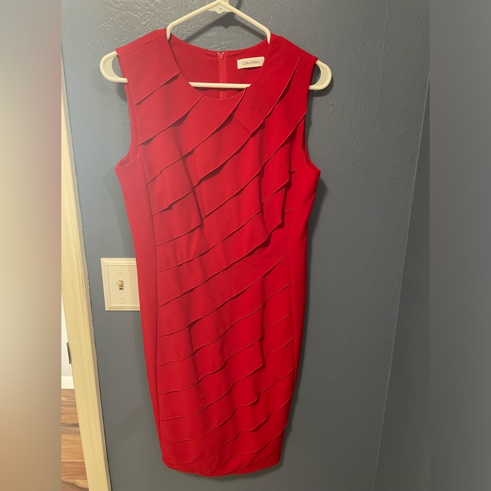Calvin Klein ruffle dress